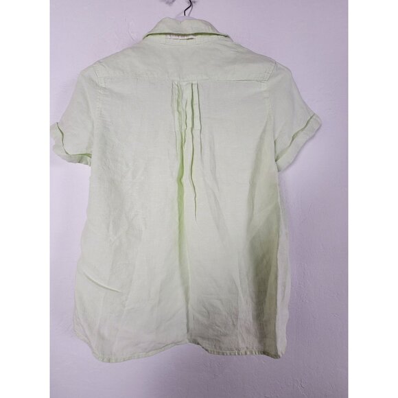 Tommy Bahama Womens Light Green Short Sleeve Linen Button-Up Shirt XXS Casual - Picture 2 of 7